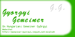 gyorgyi gemeiner business card